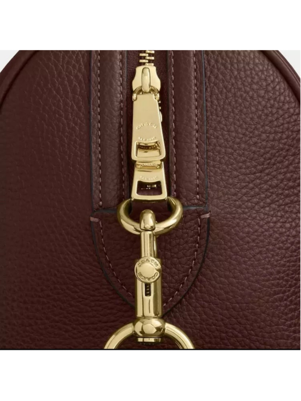 NEW Coach Large Rowan Satchel in Maple Pebble Leather with Gold Hardware NWT - Picture 8 of 11